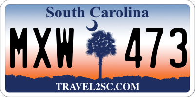 SC license plate MXW473