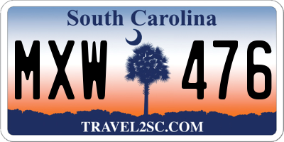 SC license plate MXW476