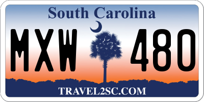 SC license plate MXW480