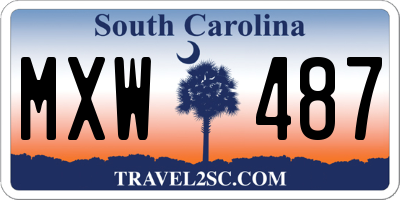 SC license plate MXW487