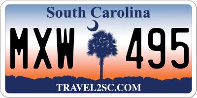 SC license plate MXW495