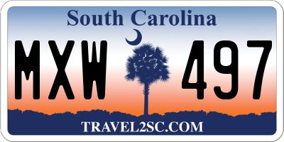 SC license plate MXW497