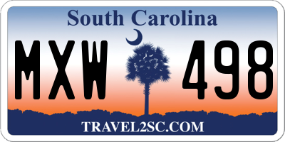 SC license plate MXW498
