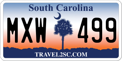 SC license plate MXW499