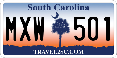 SC license plate MXW501