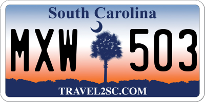 SC license plate MXW503