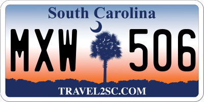 SC license plate MXW506