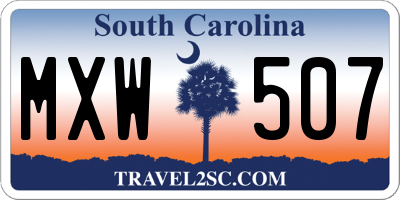SC license plate MXW507