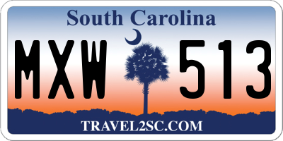 SC license plate MXW513