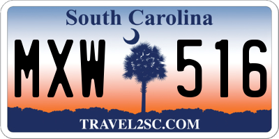 SC license plate MXW516