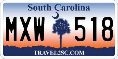 SC license plate MXW518