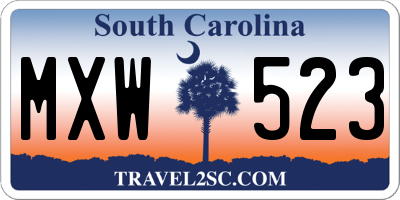 SC license plate MXW523