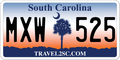 SC license plate MXW525