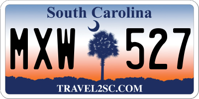 SC license plate MXW527