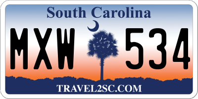 SC license plate MXW534