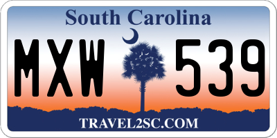 SC license plate MXW539