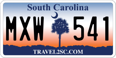 SC license plate MXW541