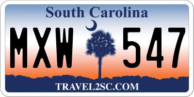 SC license plate MXW547