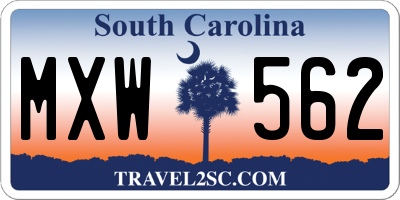 SC license plate MXW562