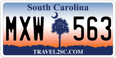 SC license plate MXW563