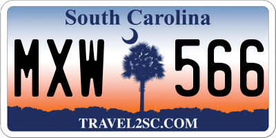 SC license plate MXW566
