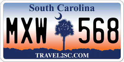 SC license plate MXW568