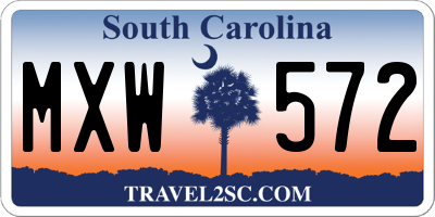 SC license plate MXW572
