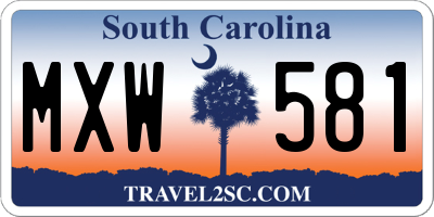 SC license plate MXW581