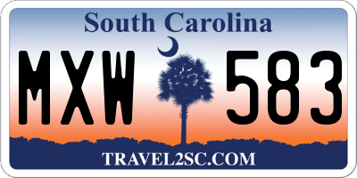 SC license plate MXW583