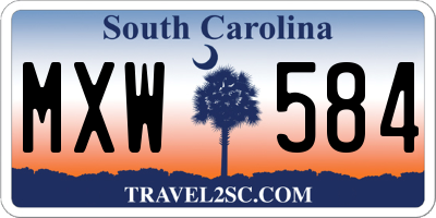 SC license plate MXW584