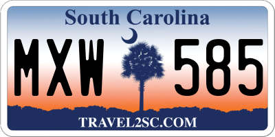 SC license plate MXW585