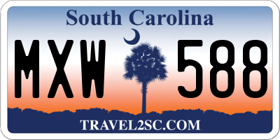 SC license plate MXW588