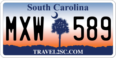SC license plate MXW589