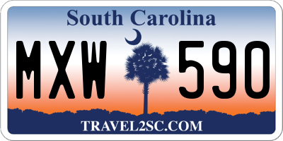 SC license plate MXW590