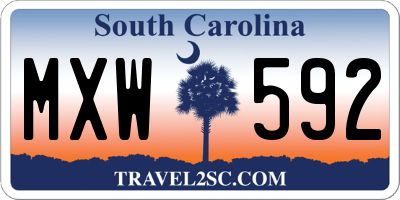 SC license plate MXW592