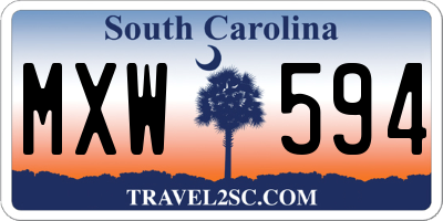 SC license plate MXW594