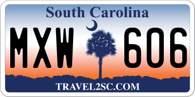 SC license plate MXW606