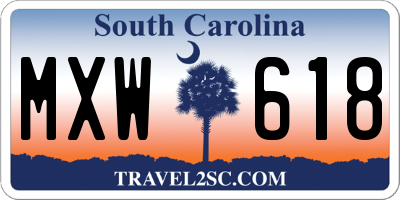SC license plate MXW618