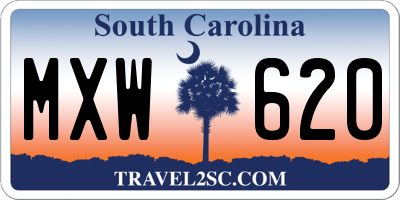 SC license plate MXW620
