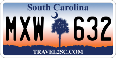 SC license plate MXW632