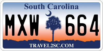 SC license plate MXW664