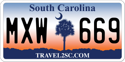 SC license plate MXW669