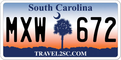 SC license plate MXW672