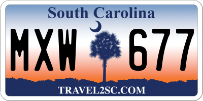 SC license plate MXW677