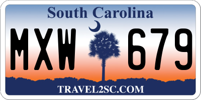 SC license plate MXW679