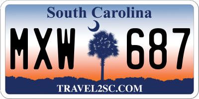 SC license plate MXW687