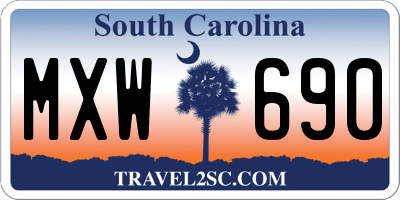 SC license plate MXW690