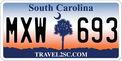 SC license plate MXW693