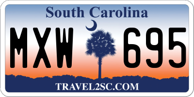 SC license plate MXW695