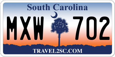 SC license plate MXW702